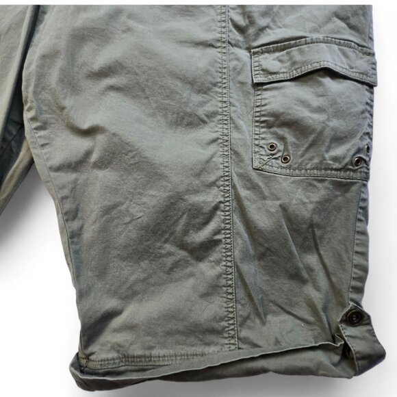 Liz & Me Womens 5X Olive Green Cargo Capri Pants Elastic Waistband Pockets - Picture 10 of 15